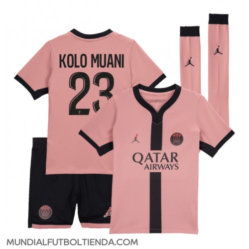 Camiseta Paris Saint-Germain Randal Kolo Muani #23 Tercera Equipación Replica 2024-25 para niños mangas cortas (+ Pantalones cortos)